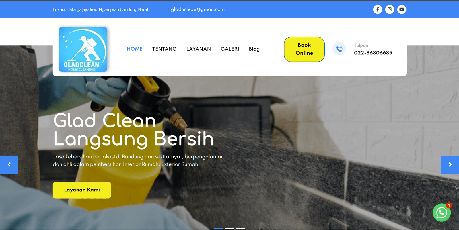 Contoh Website Jasa Home Cleaning