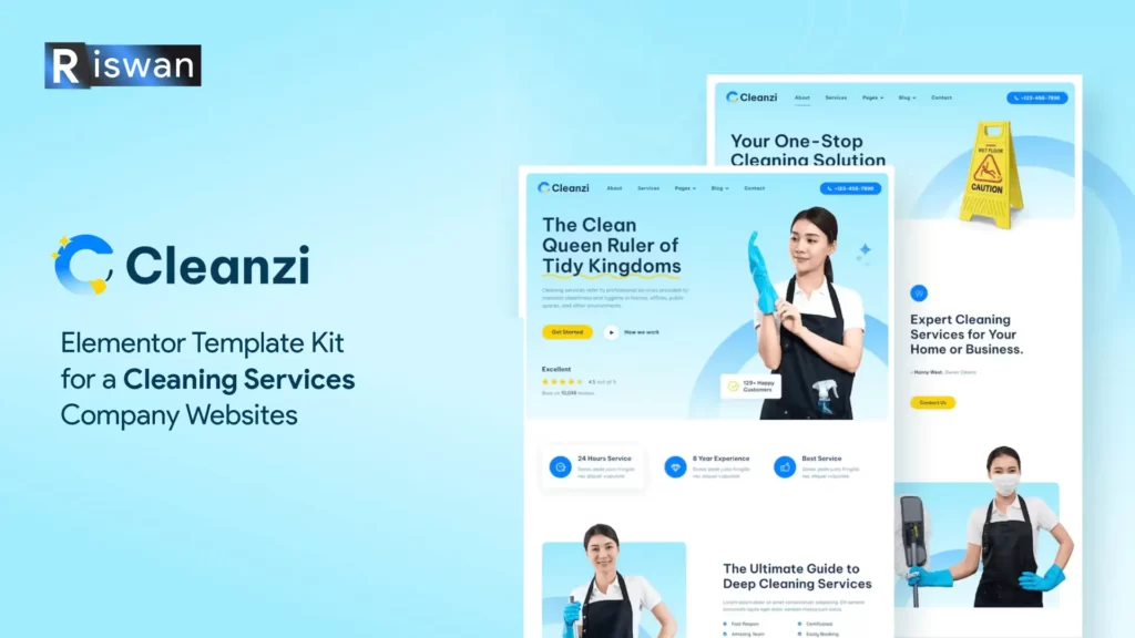 Download Cleanzi Cleaning Services Elementor Template Kit