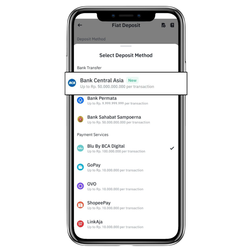 Cara Deposit melalui VA BCA di Tokocrypto
