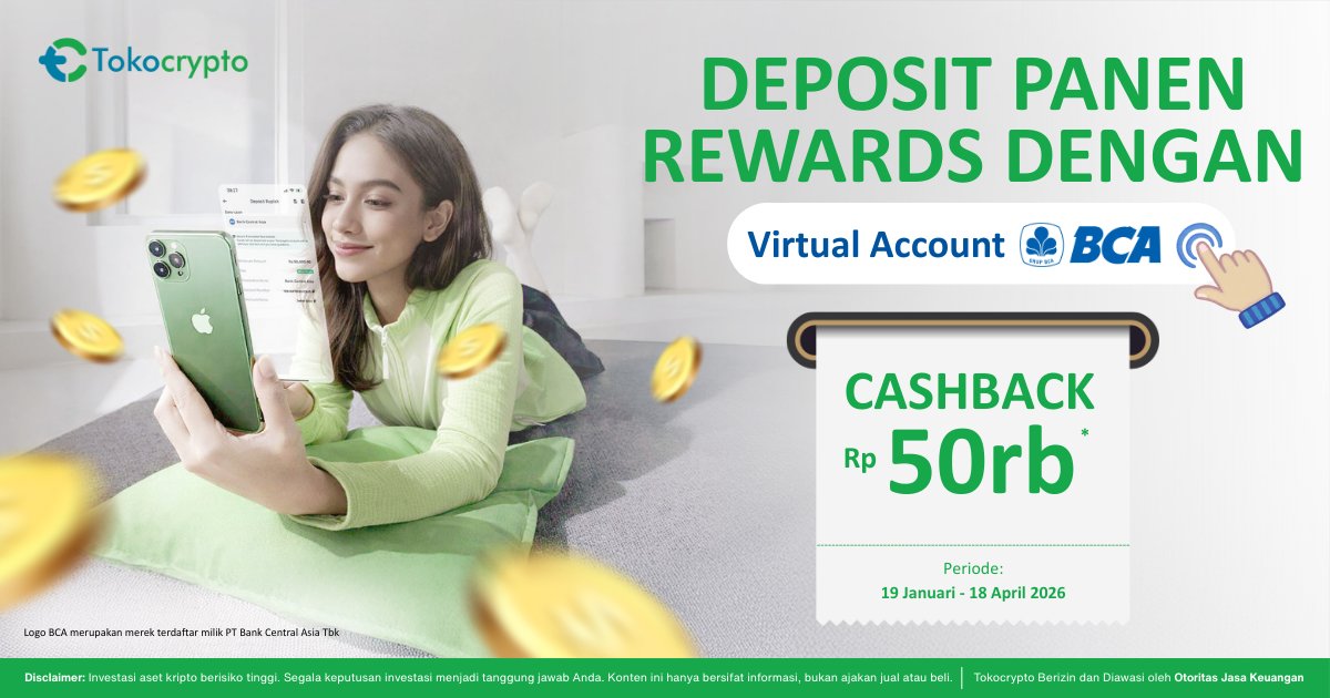 Promo cashback Deposit via BCA Tokocrypto