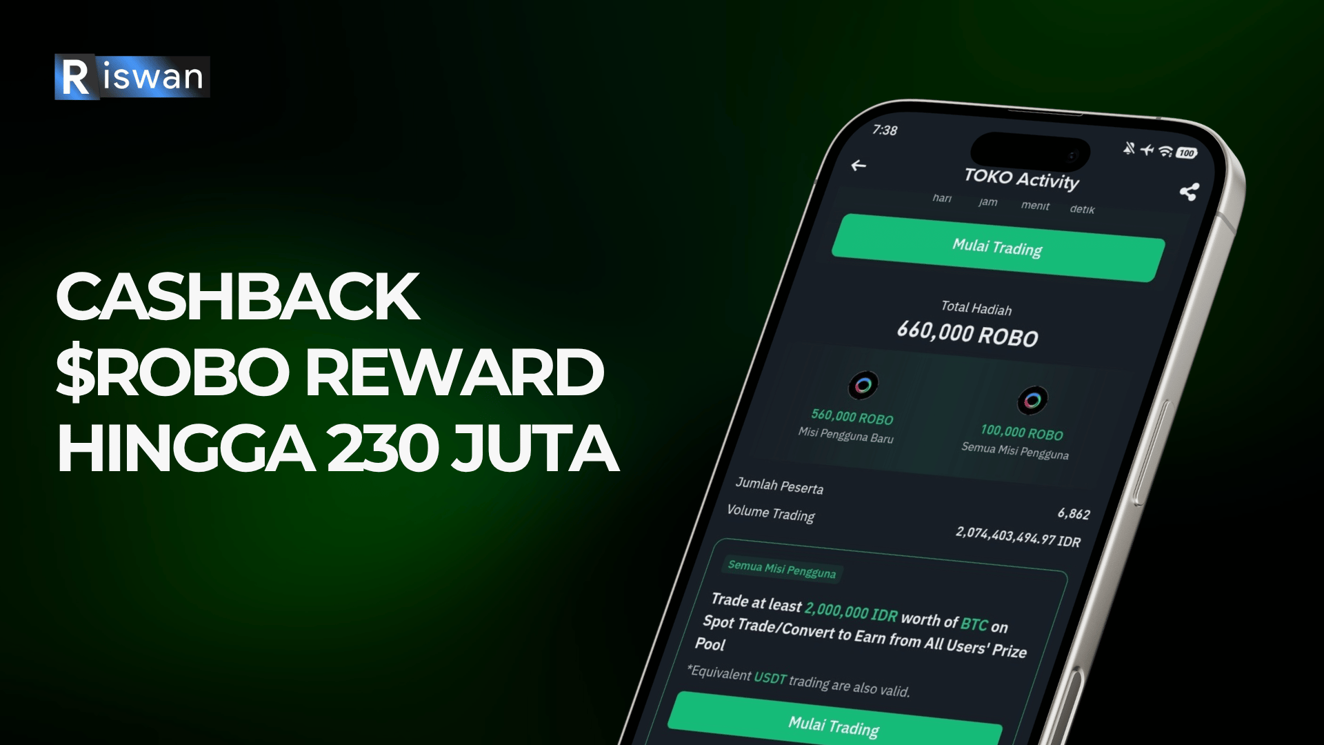 Tokocrypto Airdrop: Campaign Cashback $ROBO